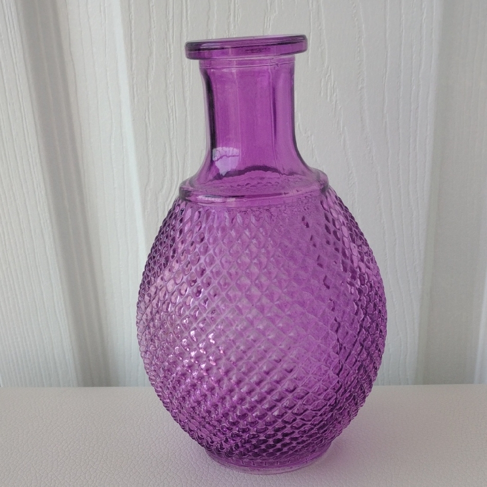 Purple Textured Glass Vase